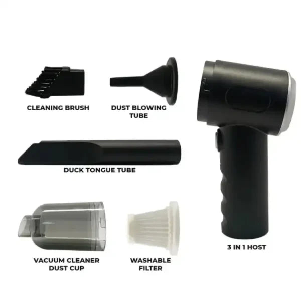3-in-1 Wireless Vacuum Cleaner | Powerful Suction, Air Duster & Blower for Home, Car & Electronics