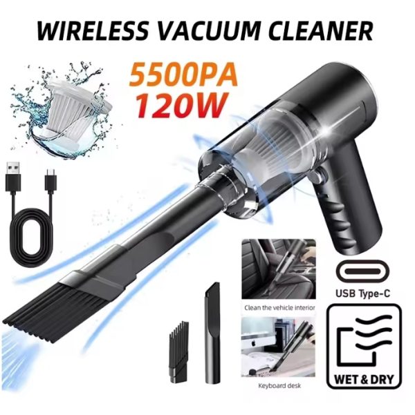3-in-1 Wireless Vacuum Cleaner | Powerful Suction, Air Duster & Blower for Home, Car & Electronics