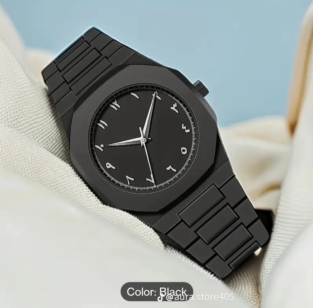 Full Black Aura Quartz Watch – Lightweight Design, , Premium Quality & Finish – Best Quality Analog Watch For Boys – Watch For Men | Full Black Color Watch