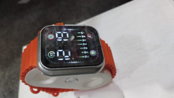 Salicon Digital Display Strap Watch – Available In Orange & Gray Stylish Casual Watch With Box