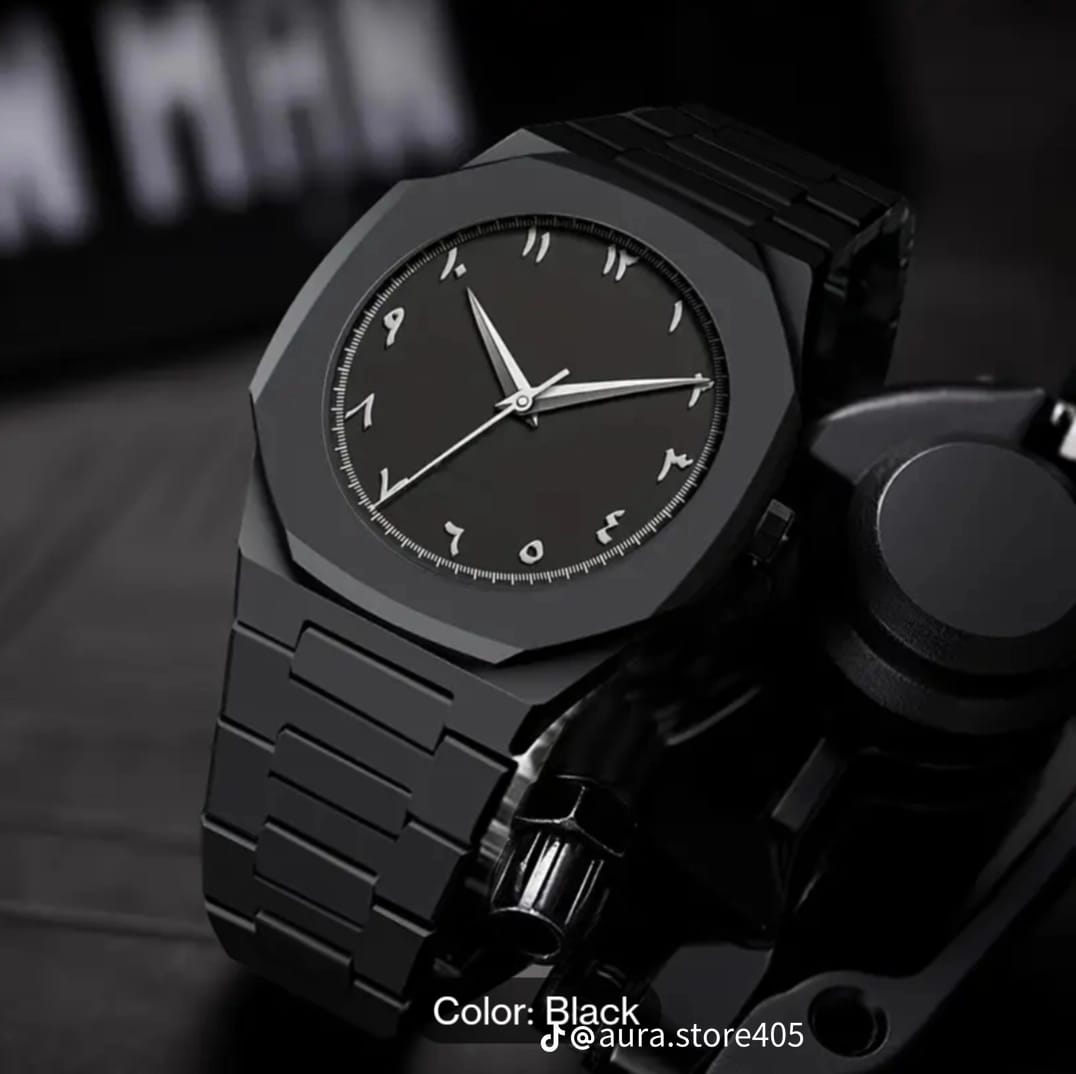 Full Black Aura Quartz Watch – Lightweight Design, , Premium Quality & Finish – Best Quality Analog Watch For Boys – Watch For Men | Full Black Color Watch