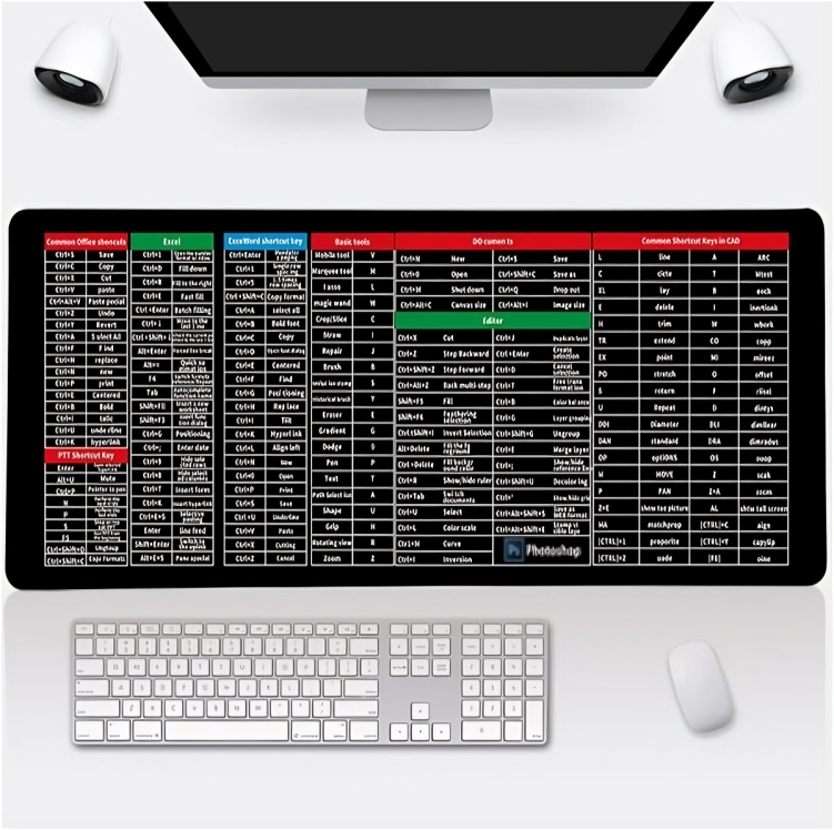 Shortcut Keyboard Mat Office Ps Lock Edge Cad/wo/ai/excel/cdr/ppt Keyboard Table Mat Consignment